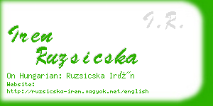 iren ruzsicska business card